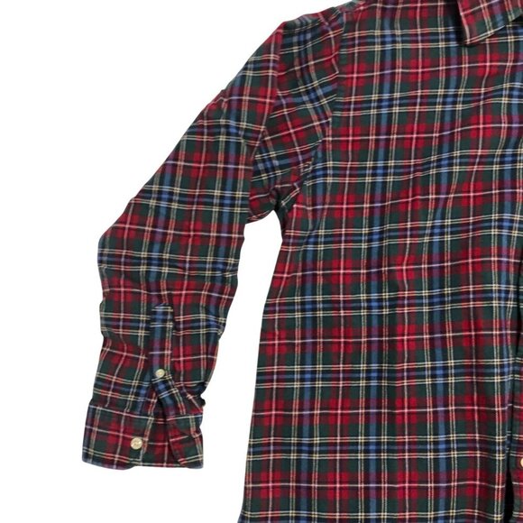 Club Room 100% Cotton Checkered Flannel Size XL Red Green Blue Long Sleeve - Picture 4 of 15